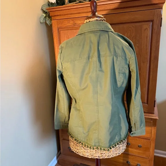 Talbots cotton jacket blazer Pom Pom trim - Picture 2 of 7